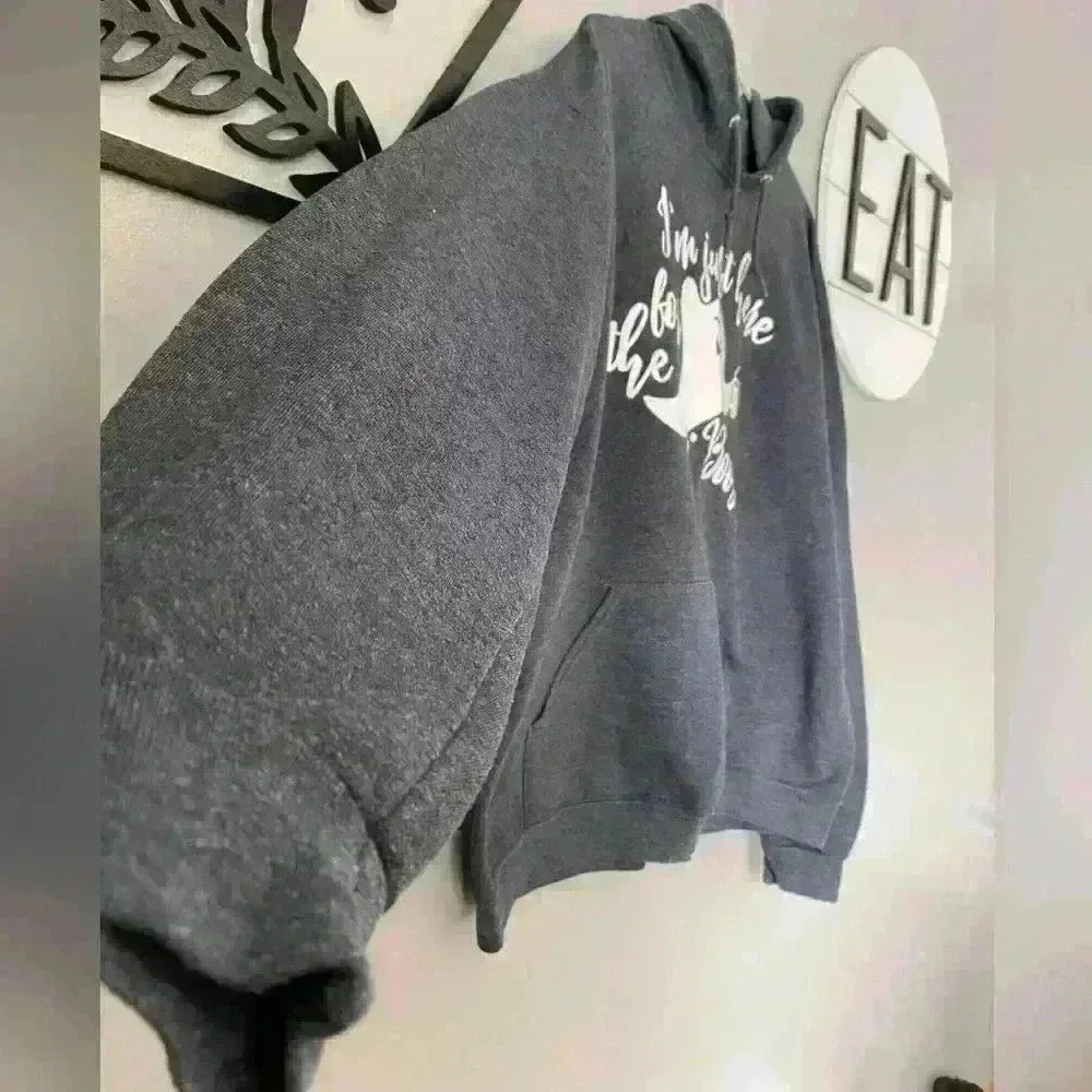 💜 🎃 2/$25 I’m Just Here For The Boos Gray Fall Sweatshirt Size XL/Extra Large - Picture 4 of 4